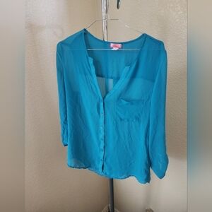 Six Degrees Long Sleeve Button Up Shirt With Pocket